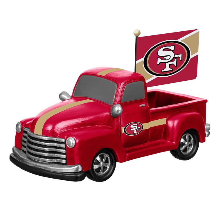 SAN FRANCISCO 49ERS 9" RALLY TRUCK GARDEN STATUE WITH FLAG