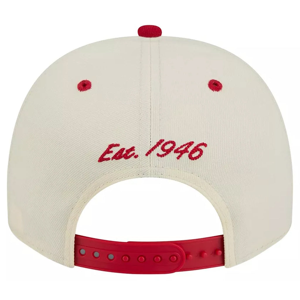 SAN FRANCISCO 49ERS ARCHED 9FIFTY A-FRAME SNAPBACK HAT - CHROME WHITE/RED