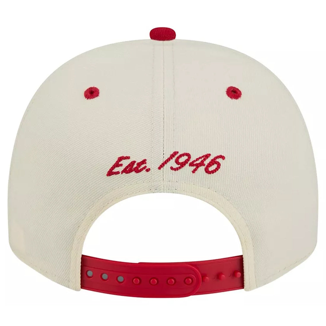 SAN FRANCISCO 49ERS ARCHED 9FIFTY A-FRAME SNAPBACK HAT - CHROME WHITE/RED
