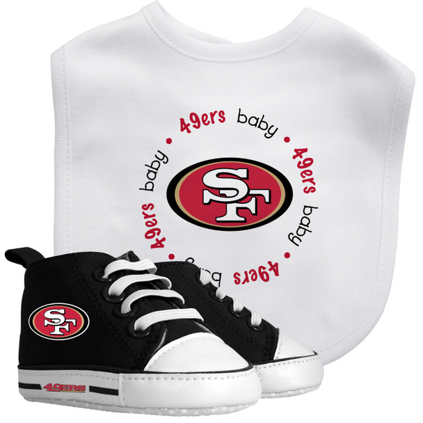SAN FRANCISCO 49ERS BABY 2PC BIB AND PRE-WALKERS GIFT SET