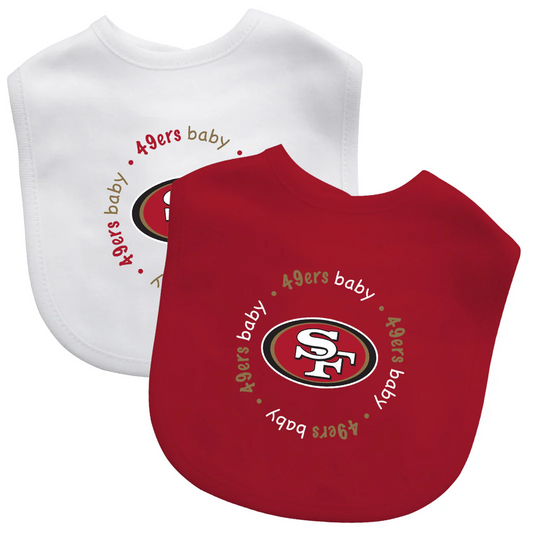SAN FRANCISCO 49ERS BABY BIBS - 2 PACK - RED/WHITE