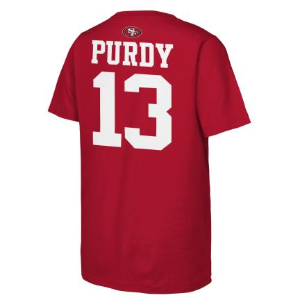 SAN FRANCISCO 49ERS BROCK PURDY YOUTH OUTERSTUFF NAME NUMBER T-SHIRT - RED