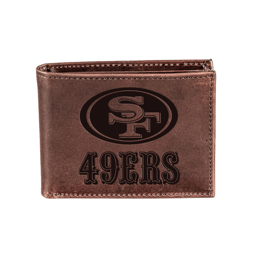 SAN FRANCISCO 49ERS BROWN BI-FOLD LEATHER WALLET