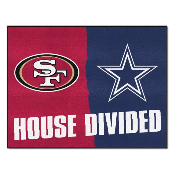 SAN FRANCISCO 49ERS / DALLAS COWBOYS HOUSE DIVIDED 34" X 42.5" MAT