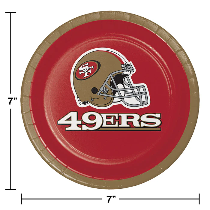 SAN FRANCISCO 49ERS DESSERT PLATES - 8 COUNT