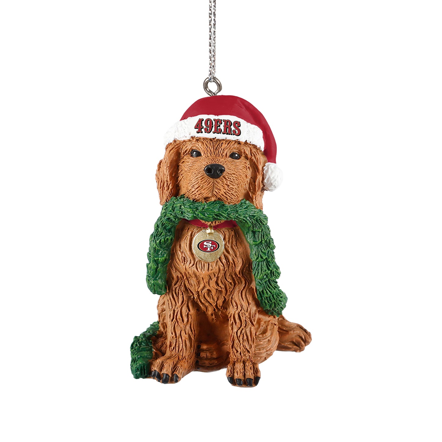 SAN FRANCISCO 49ERS DOG WITH GARLAND ORNAMENT
