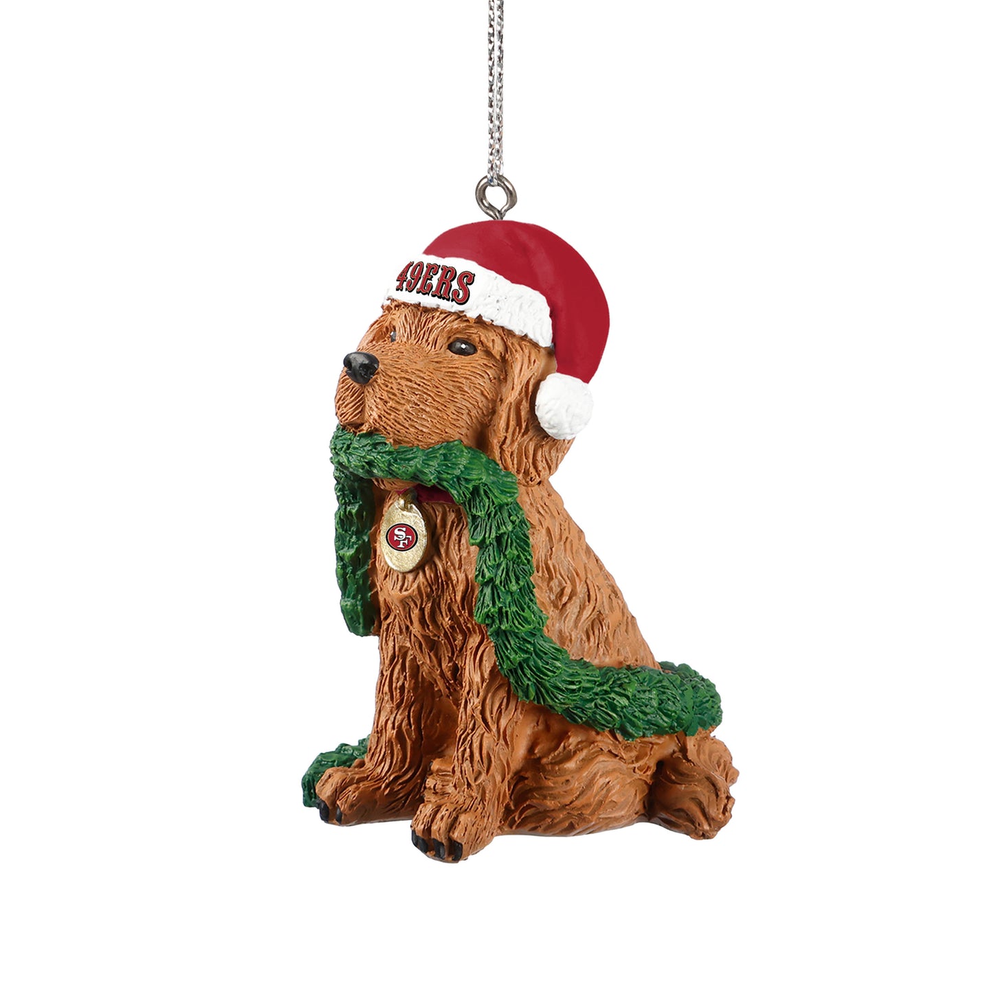 SAN FRANCISCO 49ERS DOG WITH GARLAND ORNAMENT