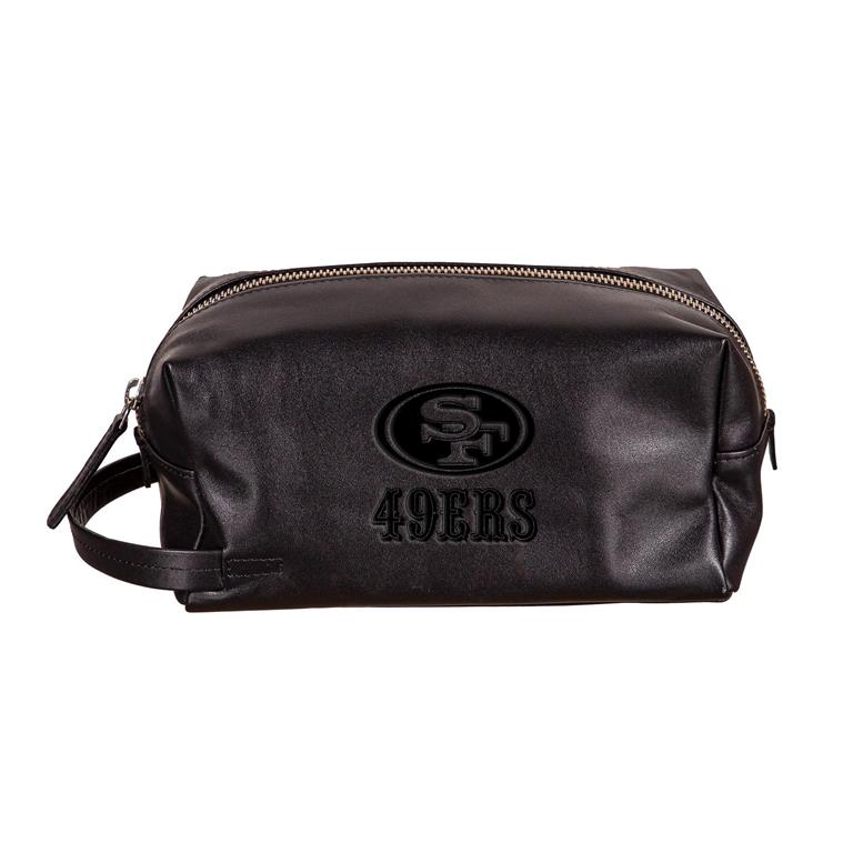 SAN FRANCISCO 49ERS EMBOSSED TOILETRY BAG - BLACK