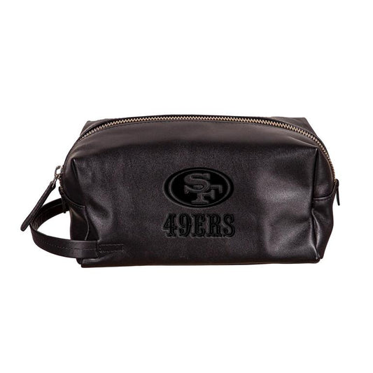 SAN FRANCISCO 49ERS EMBOSSED TOILETRY BAG - BLACK