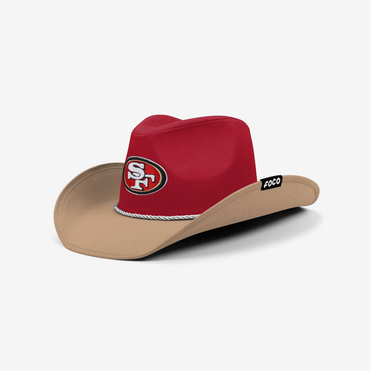 SAN FRANCISCO 49ERS FOCO TWO TONE COWBOY HAT - RED/GOLD