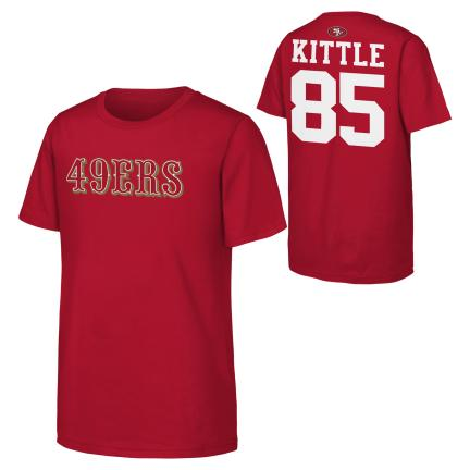 SAN FRANCISCO 49ERS GEORGE KITTLE YOUTH OUTERSTUFF NAME NUMBER T-SHIRT - RED