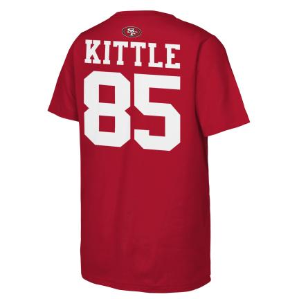 SAN FRANCISCO 49ERS GEORGE KITTLE YOUTH OUTERSTUFF NAME NUMBER T-SHIRT - RED