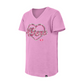SAN FRANCISCO 49ERS GIRLS FLIP HEART SEQUIN V-NECK T-SHIRT - PINK