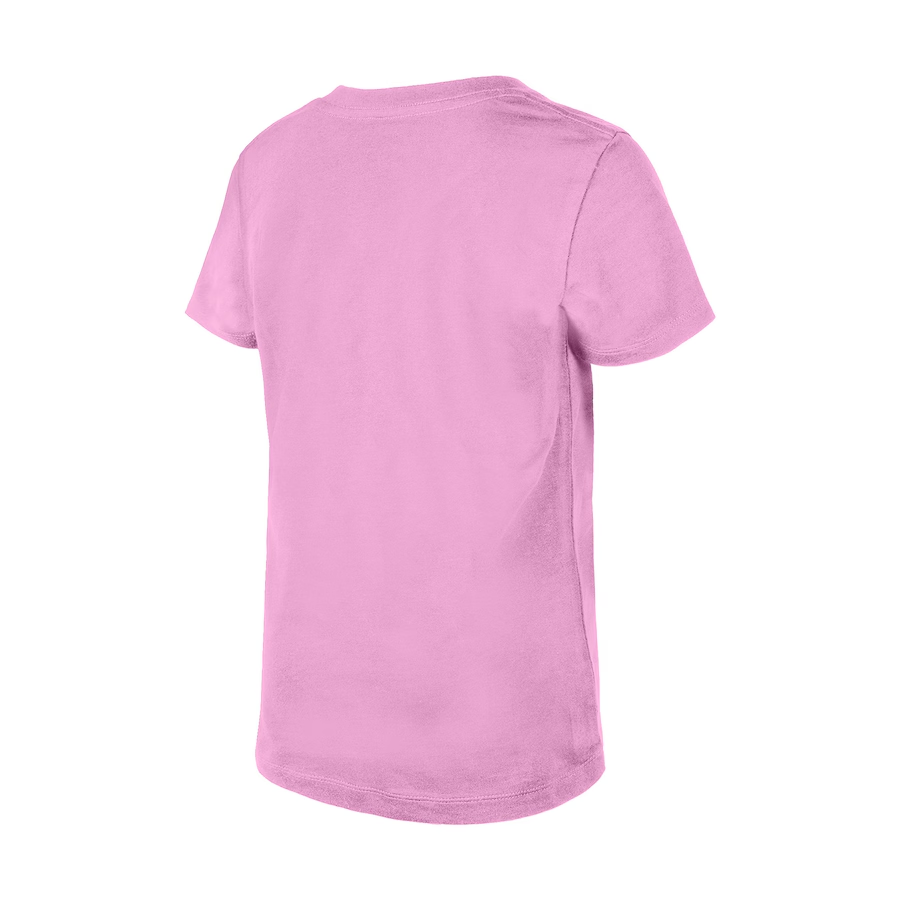 SAN FRANCISCO 49ERS GIRLS FLIP HEART SEQUIN V-NECK T-SHIRT - PINK