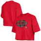 SAN FRANCISCO 49ERS GIRLS NEW ERA  FOOTBALL FLIP SEQUINS BOXY T-SHIRT - RED