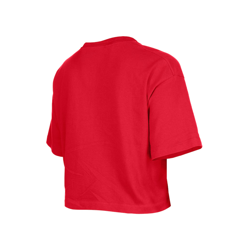 SAN FRANCISCO 49ERS GIRLS NEW ERA  FOOTBALL FLIP SEQUINS BOXY T-SHIRT - RED