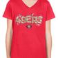 SAN FRANCISCO 49ERS GIRLS NEW ERA WAVY SEQUIN FLIP T-SHIRT - RED