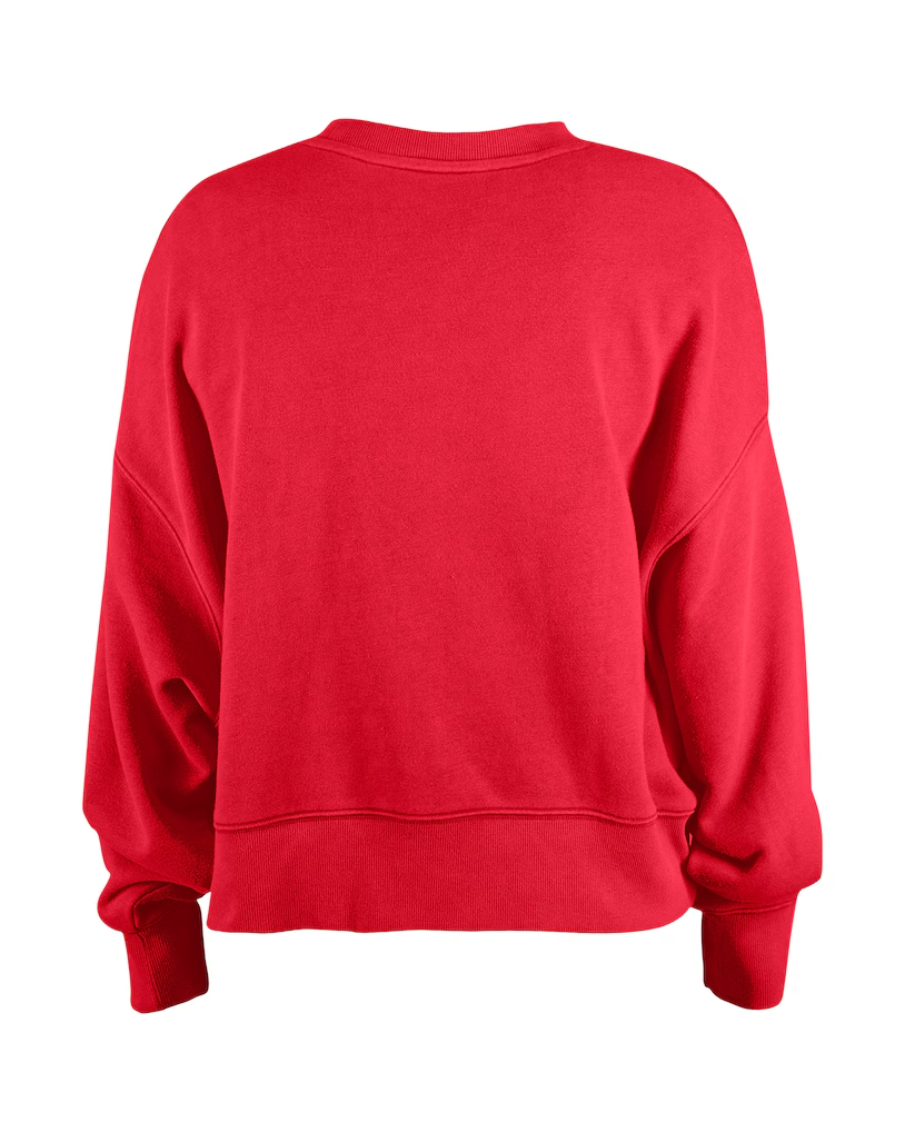 SAN FRANCISCO 49ERS GIRLS NEWERA FLIP SEQUIN CREWNECK SWEATSHIRT - RED