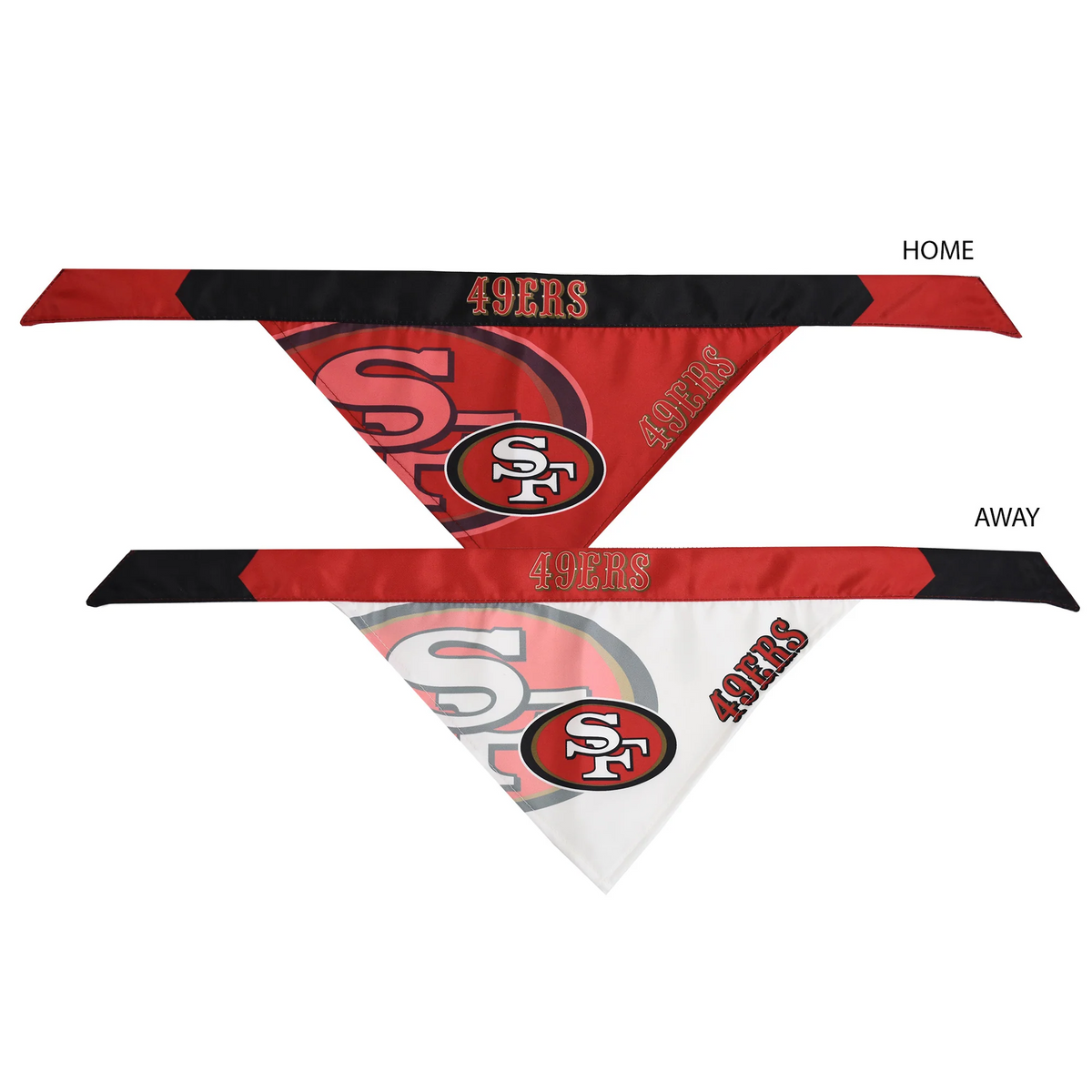 JUEGO DE BANDANA PARA MASCOTAS EN CASA Y LEJOS DE LOS 49ERS DE SAN FRANCISCO