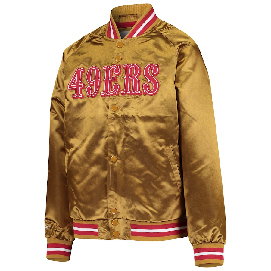 San francisco 49ers 2025 gold satin jacket