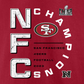 SAN FRANCISCO 49ERS KIDS/PRESCHOOL 2023 NFC CHAMPIONS RIGHT SIDE DRAW T-SHIRT - RED