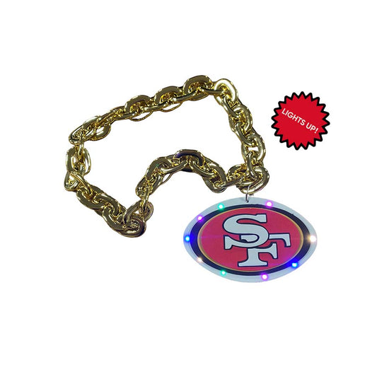 SAN FRANCISCO 49ERS LED LIGHT UP FAN CHAIN - GOLD