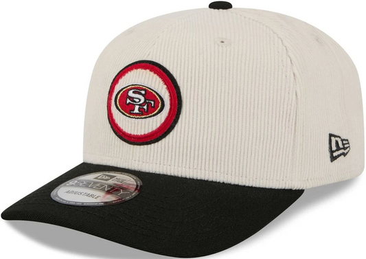 SAN FRANCISCO 49ERS LOYAL CORDUROY 9SEVENTY STRETCH-SNAP ADJUSTABLE HAT - CHROME WHITE/BLACK