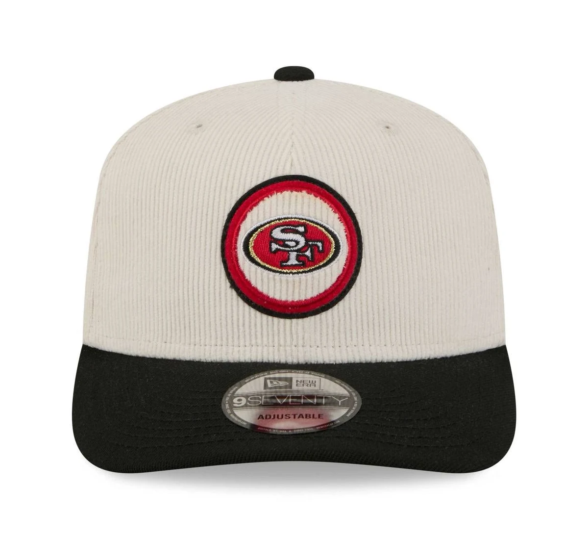 SAN FRANCISCO 49ERS LOYAL CORDUROY 9SEVENTY STRETCH-SNAP ADJUSTABLE HAT - CHROME WHITE/BLACK