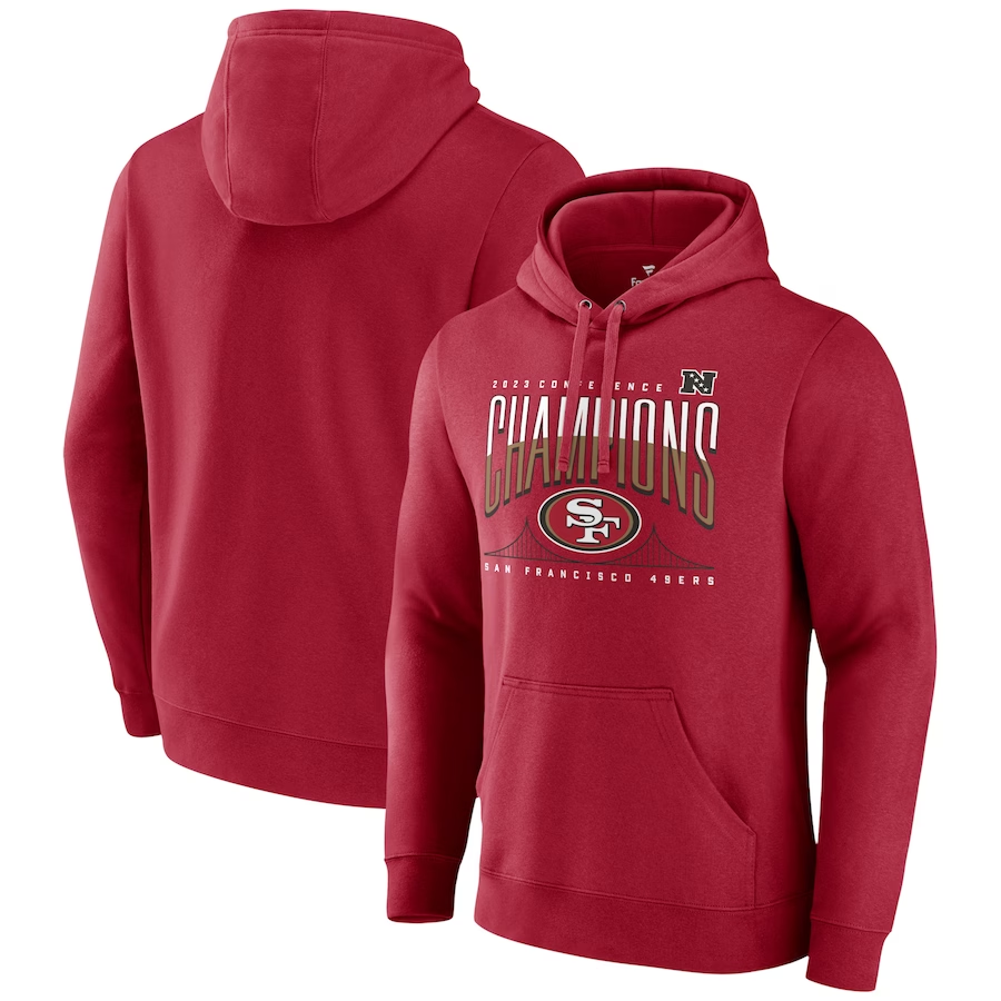 SAN FRANCISCO 49ERS MEN'S 2023 NFC CHAMPIONS HOMETOWN NOT DONE PULLOVER HOODED SWEATSHIRT