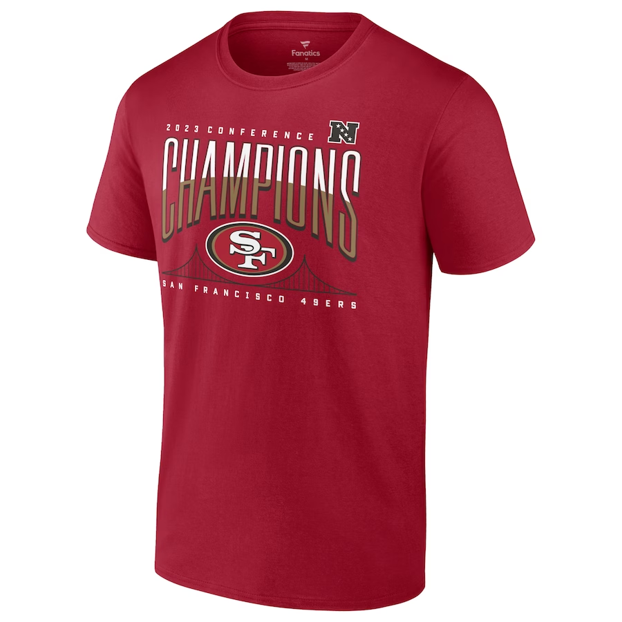 SAN FRANCISCO 49ERS MEN'S 2023 NFC CHAMPIONS HOMETOWN NOT DONE T-SHIRT