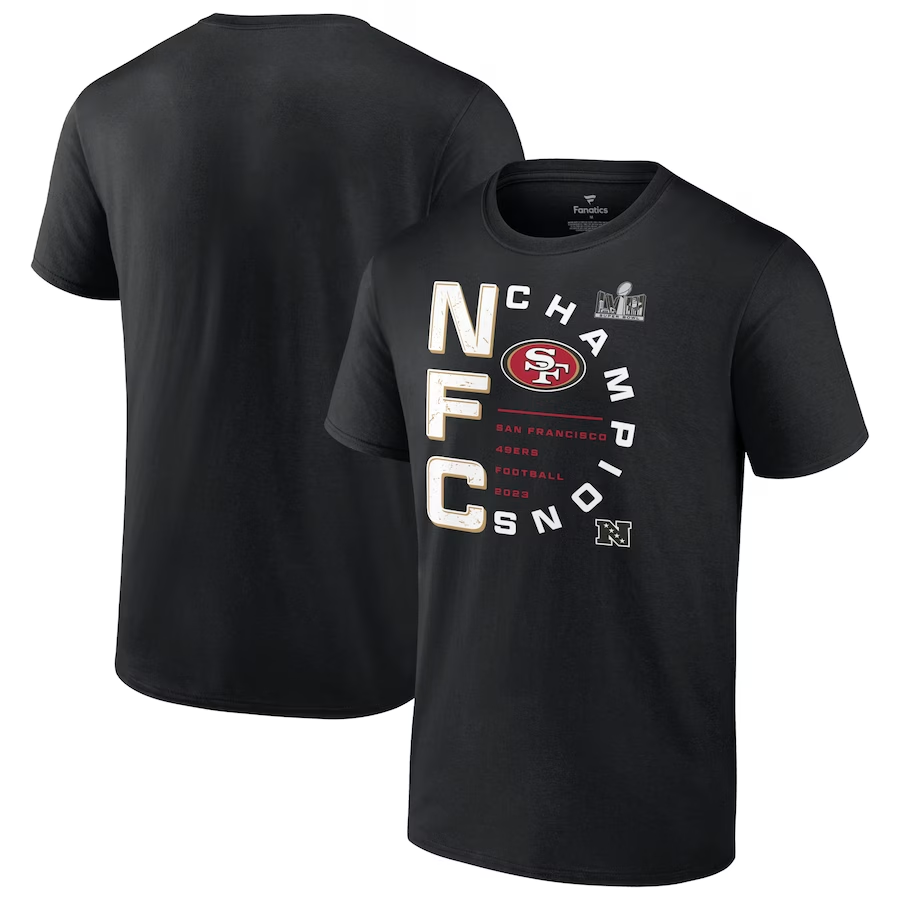 SAN FRANCISCO 49ERS MEN'S 2023 NFC CHAMPIONS RIGHT SIDE DRAW T-SHIRT