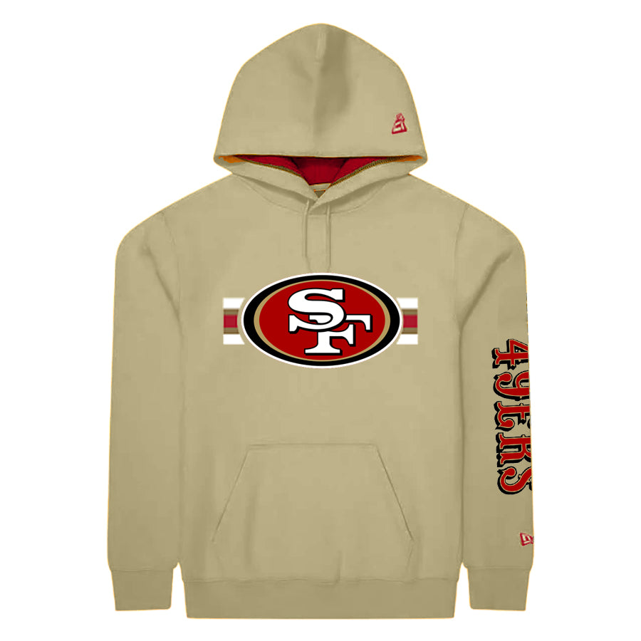 SAN FRANCISCO 49ERS MEN'S 2023 SIDELINE PULLOVER HOODED SWEATSHIRT - GOLD