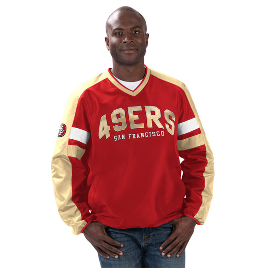 SAN FRANCISCO 49ERS MEN'S DRAFT PICK PULLOVER JACKET - RED