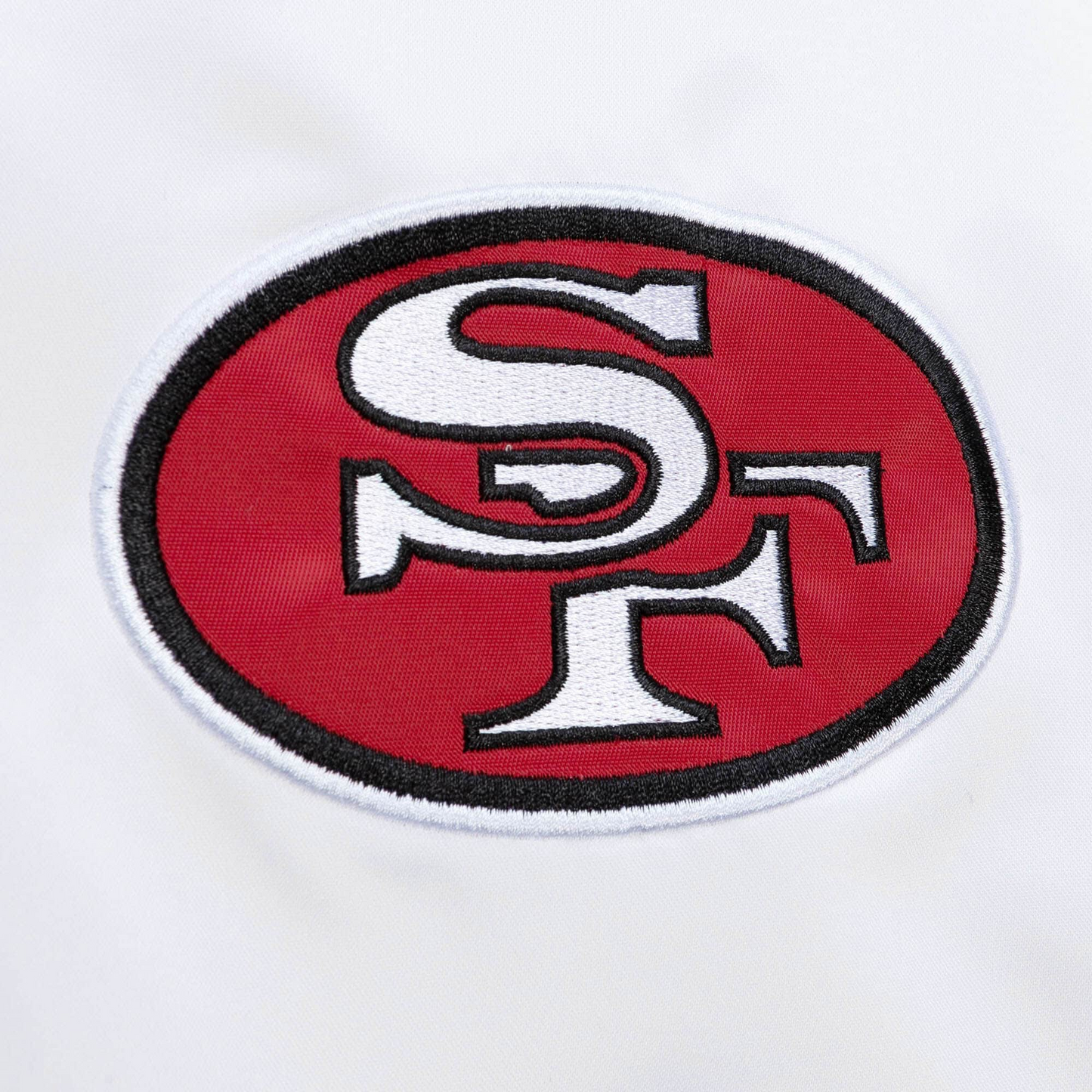 SAN FRANCISCO 49ERS MEN'S MITCHELL & NESS CITY COLLECTION LIGHTWEIGHT SATIN JACKET - WHITE