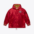 SAN FRANCISCO 49ERS MEN'S MITCHELL & NESS DOWNTOWN VINTAGE COACHES FULL-SNAP SATIN JACKET - RED