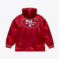 SAN FRANCISCO 49ERS MEN'S MITCHELL & NESS DOWNTOWN VINTAGE COACHES FULL-SNAP SATIN JACKET - RED