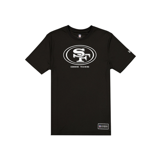 SAN FRANCISCO 49ERS MEN'S NEW ERA COMBINE T-SHIRT - BLACK/WHITE