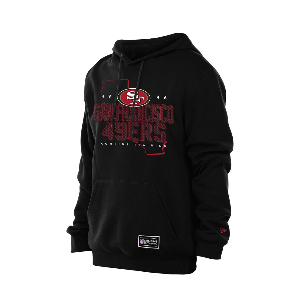 SAN FRANCISCO 49ERS MEN'S NEW ERA NFL COMBINE PULLOVER HOODED SWEATSHIRT - BLACK