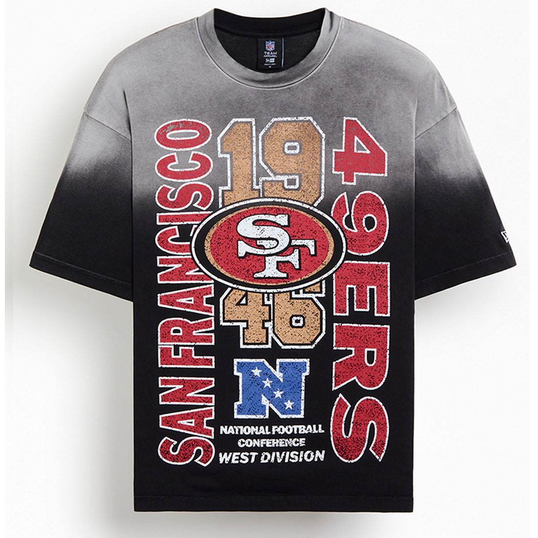 SAN FRANCISCO 49ERS MEN'S NEW ERA SPORTS CLASSIC T-SHIRT - BLACK/GRAY