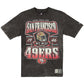 SAN FRANCISCO 49ERS MEN'S NEW ERA THROWBACK ACID WASH T-SHIRT - BLACK