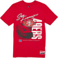 SAN FRANCISCO 49ERS MEN'S NEW ERA THROWBACK T-SHIRT - RED
