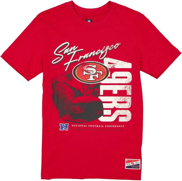 SAN FRANCISCO 49ERS MEN'S NEW ERA THROWBACK T-SHIRT - RED