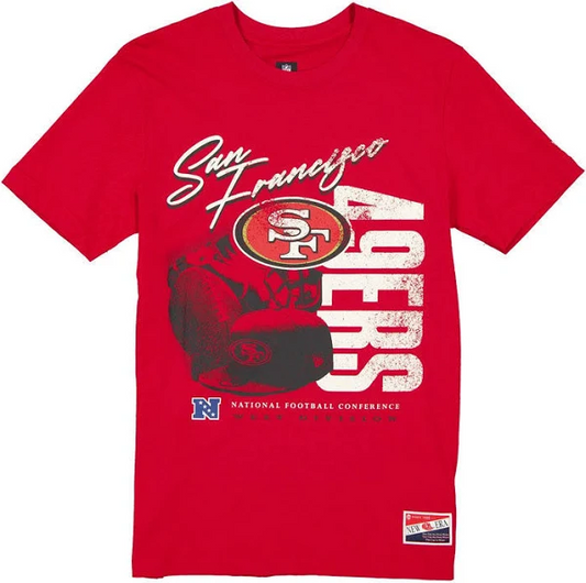 SAN FRANCISCO 49ERS MEN'S NEW ERA THROWBACK T-SHIRT - RED