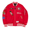 SAN FRANCISCO 49ERS MEN'S NEWERA X ALPHA INDUSTRIES MA-1 BOMBER JACKET - RED