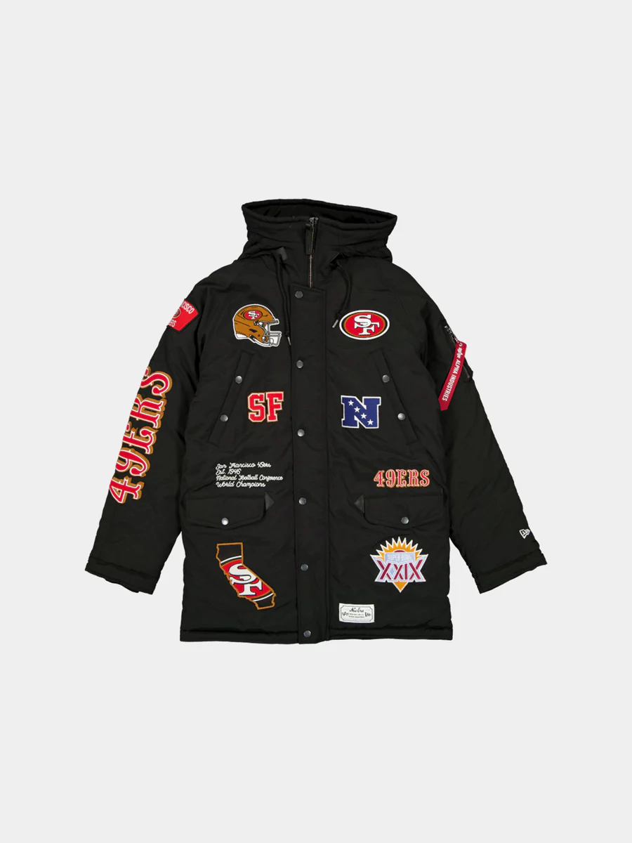 SAN FRANCISCO 49ERS MEN'S NEWERA X ALPHA INDUSTRIES N-3B PARKA JACKET