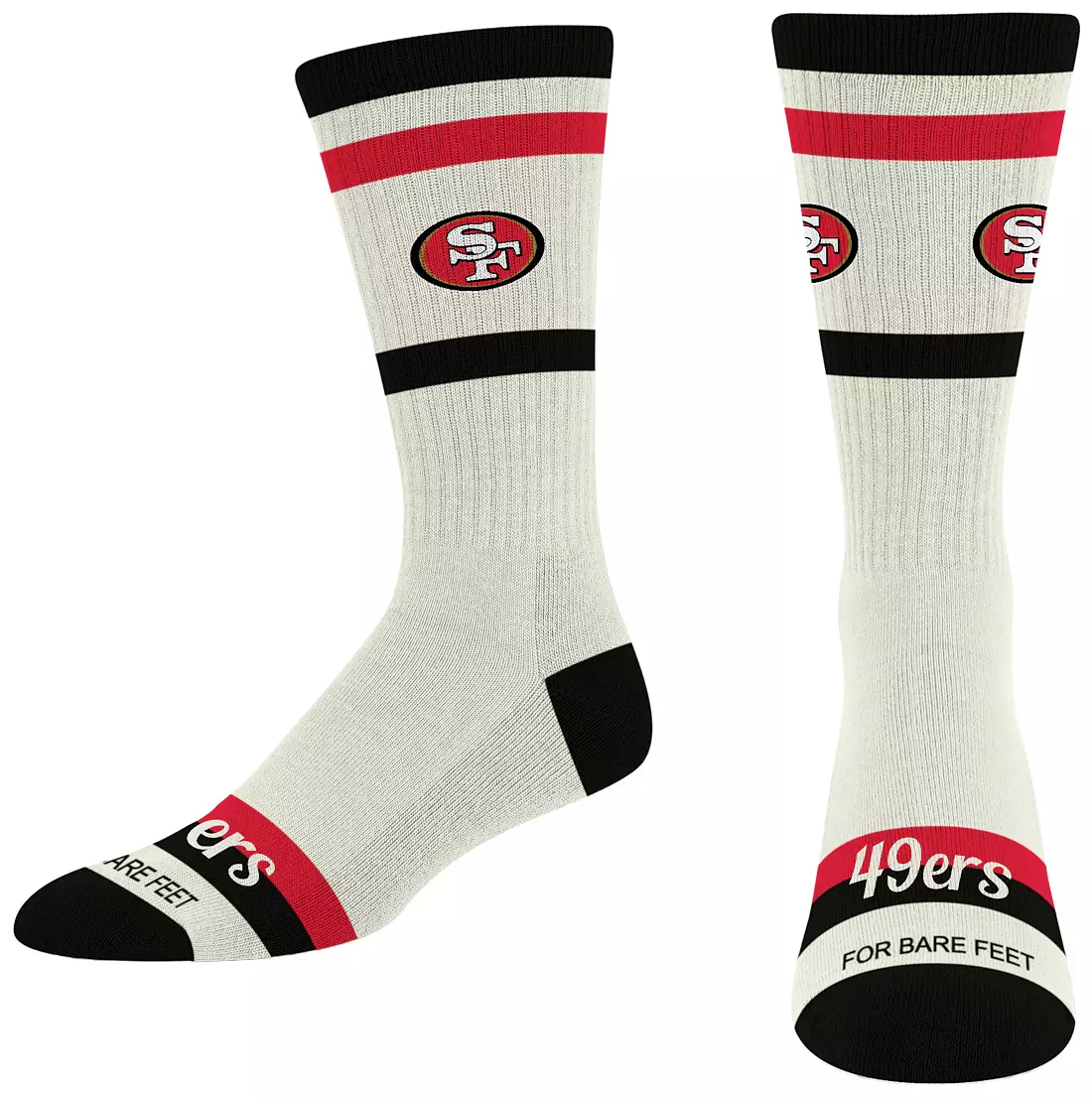 SAN FRANCISCO 49ERS MEN'S STRIPED FAME SOCKS - CREAM