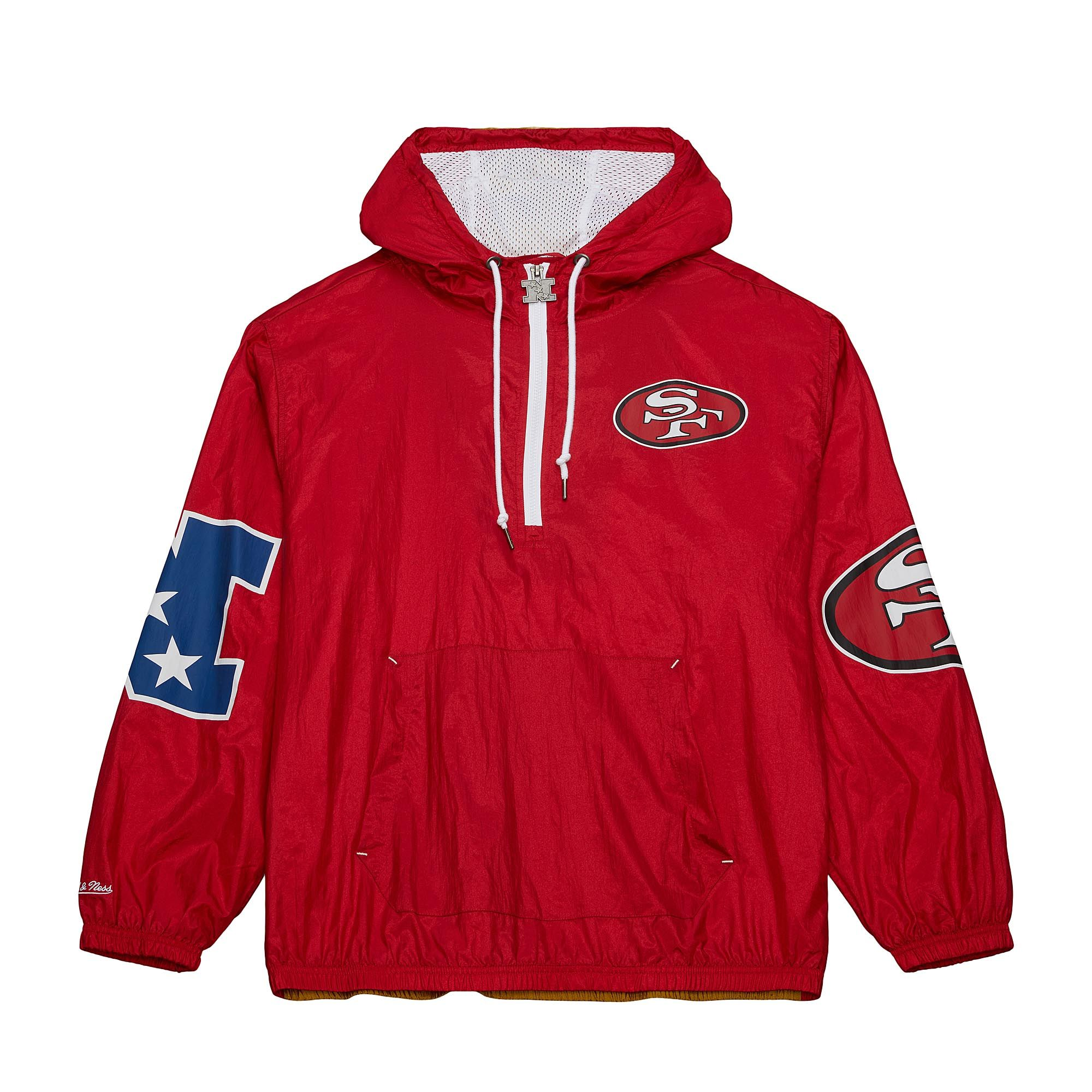 SAN FRANCISCO 49ERS MEN'S TEAM OG ANORAK PULLOVER WINDBREAKER