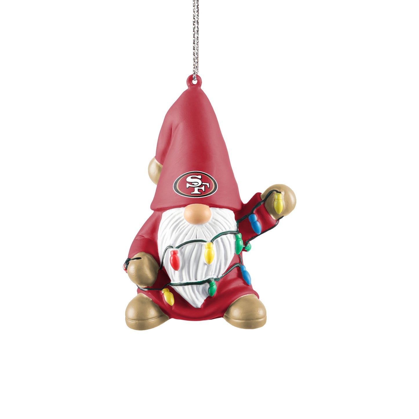 SAN FRANCISCO 49ERS MINI VINYL GNOME WITH LIGHTS ORNAMENT