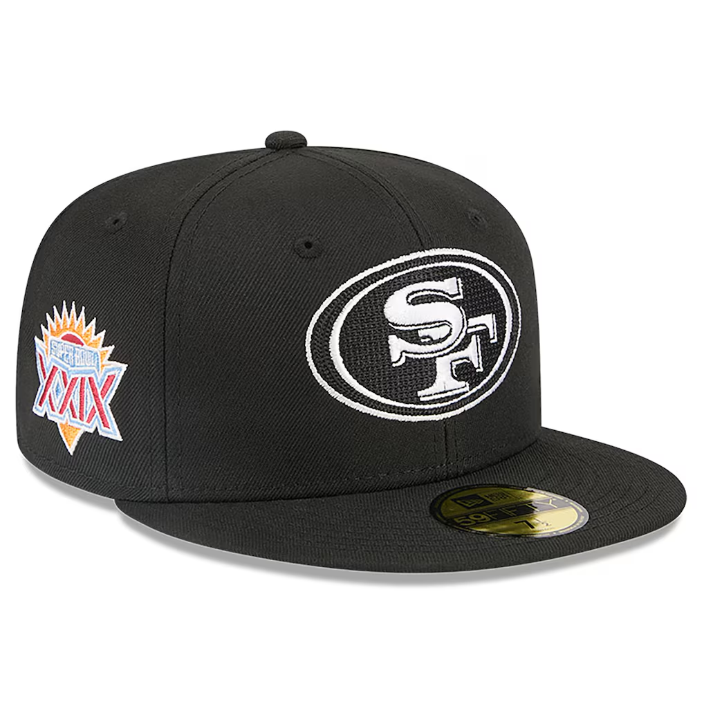 SAN FRANCISCO 49ERS NEW ERA X ALPHA INDUSTRIES 59FIFTY FITTED HAT - BLACK