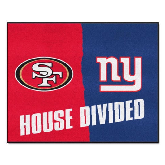 SAN FRANCISCO 49ERS / NEW YORK GIANTS HOUSE DIVIDED 34" X 42.5" MAT
